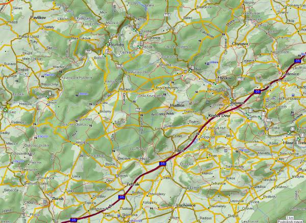 Mapa oblasti: Berounka