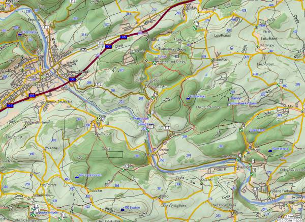 Mapa oblasti: Geologická stezka