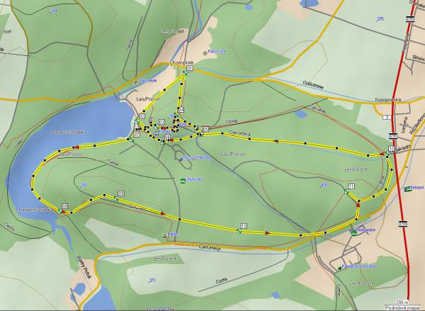 Mapa oblasti:  Historie a příroda Konopišťského zámeckého parku