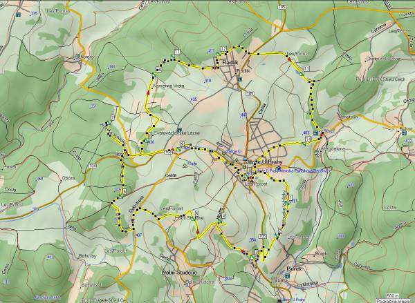 Mapa oblasti: Jílovské vyhlídky