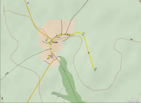 Mapa oblasti: Kadlín - Hradišť