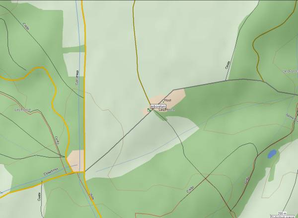 Mapa oblasti: Kostelec nad Černými Lesy - arboretum