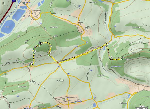 Mapa oblasti: Koukolova hora - Kotýz