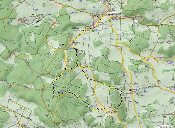 Mapa oblasti: Kozí hory - Libčice