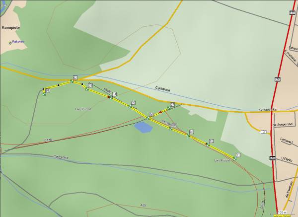 Mapa oblasti: Lesní stezka Ferdinanda d´Este