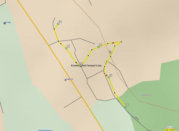 Mapa oblasti: Lesopark Kostelec nad Černými lesy