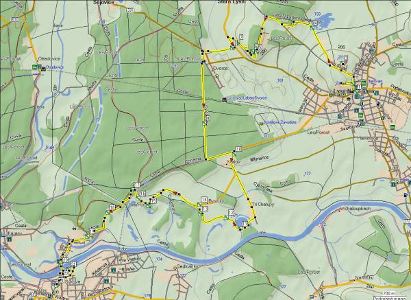 Mapa oblasti: Lysá nad Labem - Čelákovice 