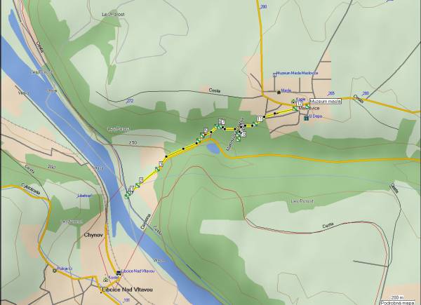 Mapa oblasti: Máslovická stezka