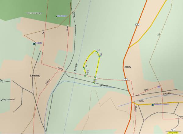 Mapa oblasti: Mokřady dolní Liběchovky