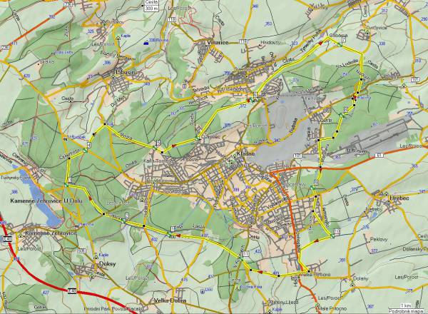 Mapa oblasti: Okolo Kladna