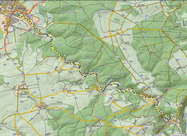 Mapa oblasti: Rakovník - Křivoklát