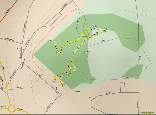 Mapa oblasti: Slánská hora