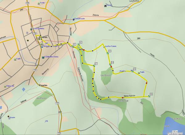 Mapa oblasti: Stará Kouřim