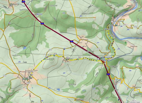 Mapa oblasti: Stezka rytíře Jana Krištofa Šice