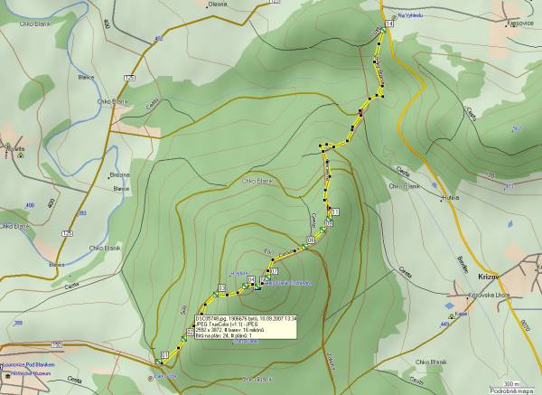 Mapa oblasti: Velký Blaník