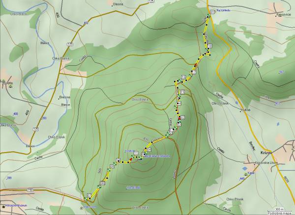 Mapa oblasti: Velký Blaník-děti