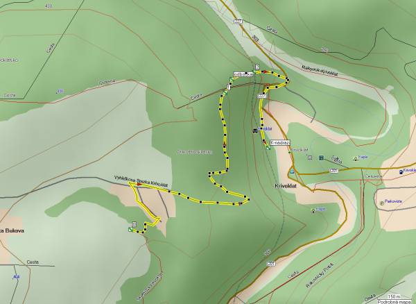 Mapa oblasti: Vyhlídková stezka Křivoklát
