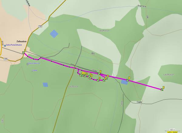 Mapa oblasti: Žehušická obora