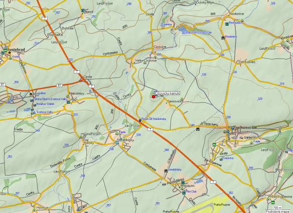Mapa oblasti: Číčovický kamýk