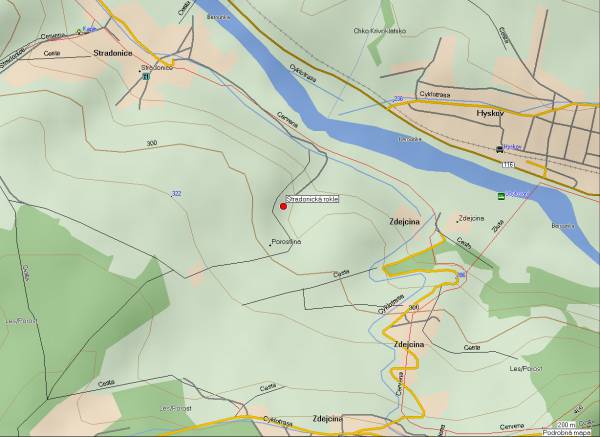 Mapa oblasti: Stradomická rokle