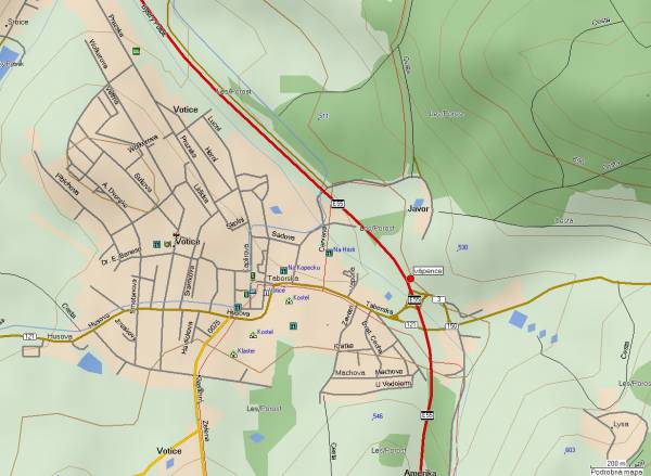 Mapa oblasti: Votice