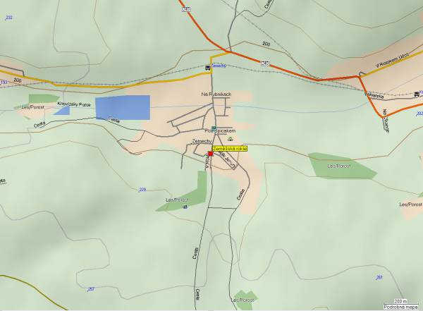 Mapa oblasti: Zeměšská rokle
